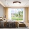 Costway LED Mount Ceiling Light 24W 3000K Lamp Fixture Wood Pattern Living Room Brown/Natural